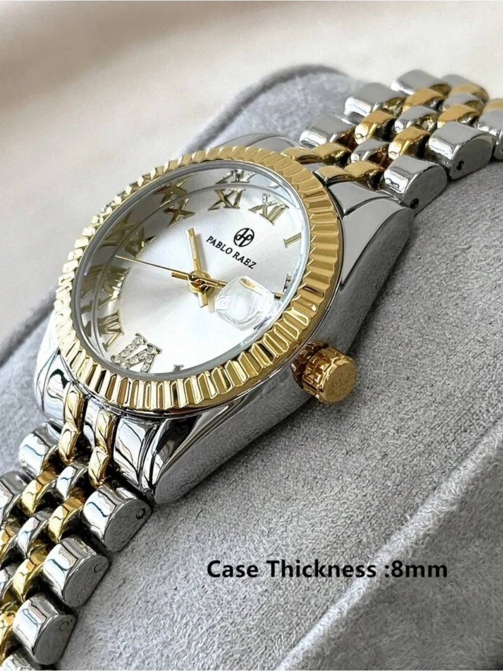 Pablo Raez Two-Tone Gold & Silver Women's Bracelet Watch